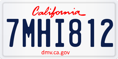 CA license plate 7MHI812