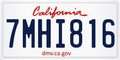 CA license plate 7MHI816