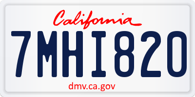 CA license plate 7MHI820