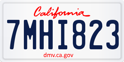 CA license plate 7MHI823