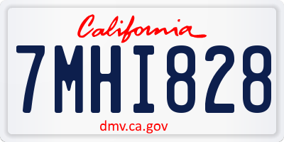CA license plate 7MHI828