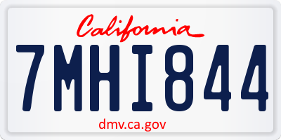 CA license plate 7MHI844