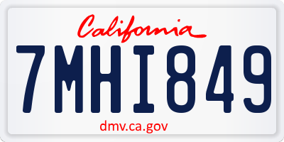 CA license plate 7MHI849