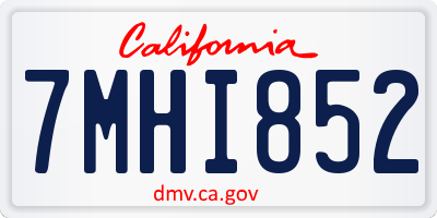 CA license plate 7MHI852