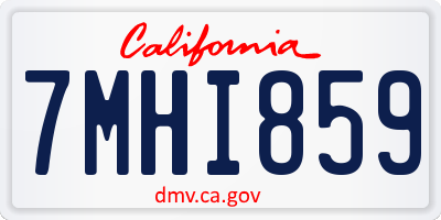 CA license plate 7MHI859