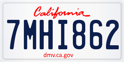 CA license plate 7MHI862