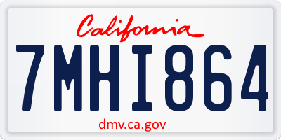CA license plate 7MHI864
