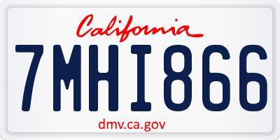CA license plate 7MHI866