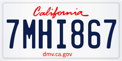 CA license plate 7MHI867