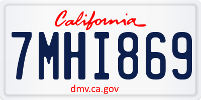 CA license plate 7MHI869