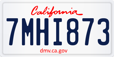 CA license plate 7MHI873