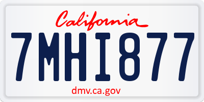 CA license plate 7MHI877
