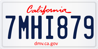 CA license plate 7MHI879