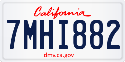 CA license plate 7MHI882