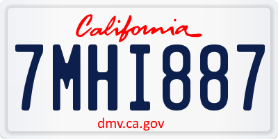 CA license plate 7MHI887