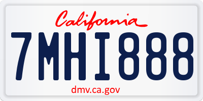 CA license plate 7MHI888