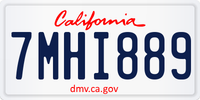 CA license plate 7MHI889