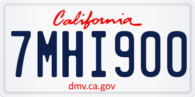 CA license plate 7MHI900