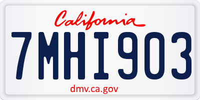 CA license plate 7MHI903