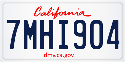 CA license plate 7MHI904
