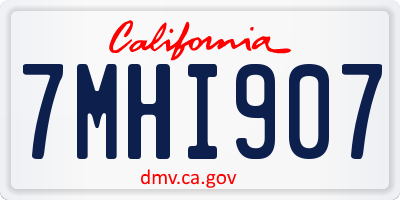 CA license plate 7MHI907