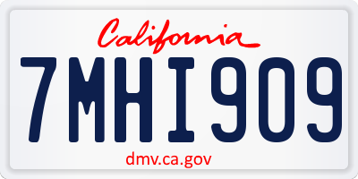 CA license plate 7MHI909