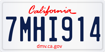 CA license plate 7MHI914