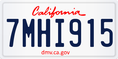 CA license plate 7MHI915