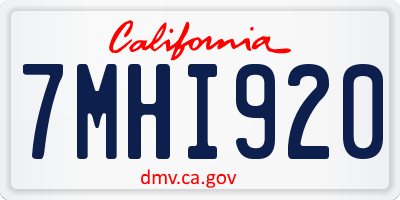 CA license plate 7MHI920