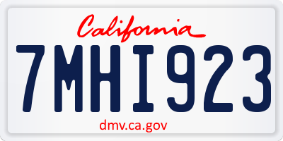 CA license plate 7MHI923