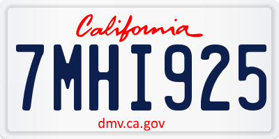 CA license plate 7MHI925