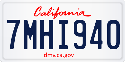 CA license plate 7MHI940