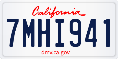 CA license plate 7MHI941