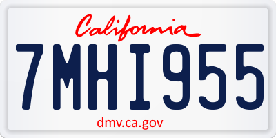 CA license plate 7MHI955