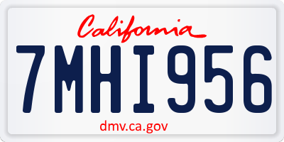 CA license plate 7MHI956