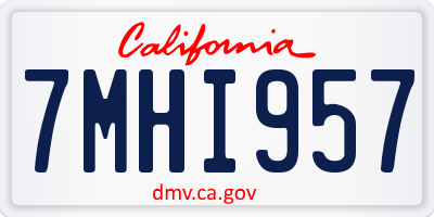 CA license plate 7MHI957