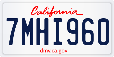 CA license plate 7MHI960