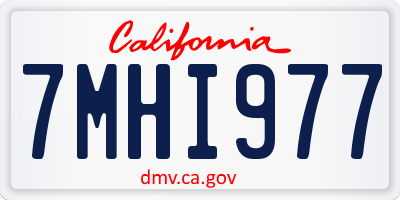 CA license plate 7MHI977