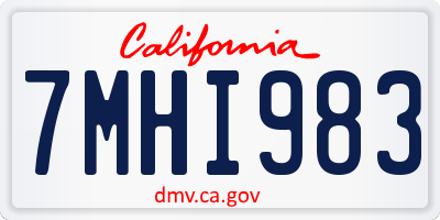 CA license plate 7MHI983