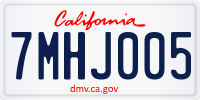 CA license plate 7MHJ005