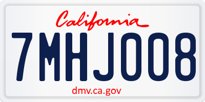 CA license plate 7MHJ008