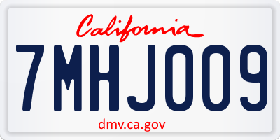 CA license plate 7MHJ009