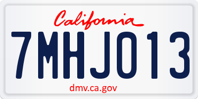 CA license plate 7MHJ013