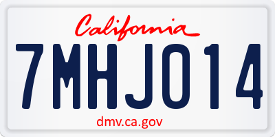 CA license plate 7MHJ014
