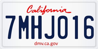 CA license plate 7MHJ016