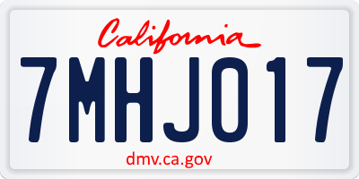 CA license plate 7MHJ017