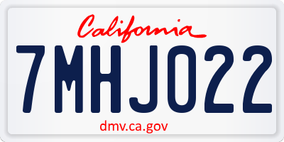 CA license plate 7MHJ022