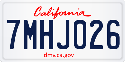 CA license plate 7MHJ026