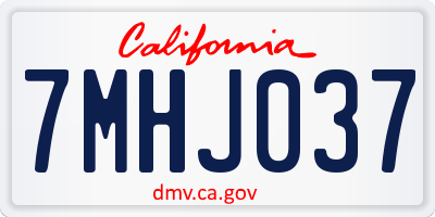 CA license plate 7MHJ037
