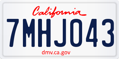 CA license plate 7MHJ043
